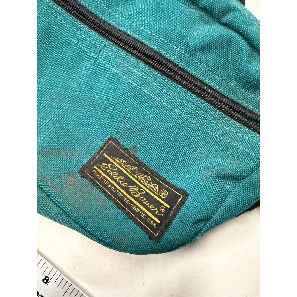 Vintage Eddie Bauer Teal Canvas Crossbody Bag Expedition Outfitter Fanny‎ Pack